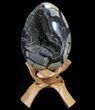 Septarian Dragon Egg Geode - Black Crystals #72072-3